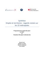 thumbnail of Emploi et territoires regards croisés sur les 22 métropoles