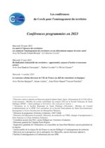 thumbnail of Programme des conférences du cercle 2023